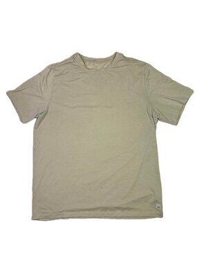 Vuori Men's L Current Tech Tee Beige Short Sleeve Crewneck V195 *Flaw